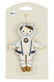 Plush toy astronaut figure on a beige card with 'Pixie Lott' branding