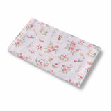 Floral patterned fabric on a white background