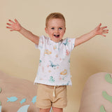Snuggle Hunny Little Subs organic cotton short sleeve toddler top in Size 1 featuring submarines and friendly sea creatures.