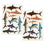 Set of shark illustrations on a white background