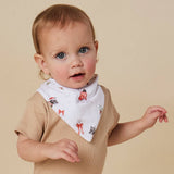Snuggle Hunny Christmas Pups Organic Dribble Bib featuring a festive puppy print, a Christmas baby bib for teething, holiday outfits and baby's first Christmas.