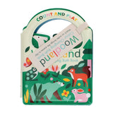Children's bath book with animal illustrations on a white background