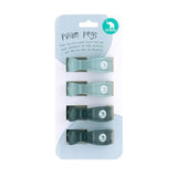 Pack of pram pegs with packaging on a white background