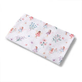 Floral and fairy patterned fabric on a white background