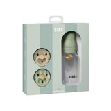 BIBS baby bottle and pacifier set in packaging on a white background