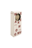 Box with a round object inside on a white background