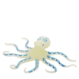 A small octopus-shaped novelty item, likely a toy or decorative figurine, featuring a pale cream body with bright blue suction cup details on its tentacles and head, set against a plain white background.