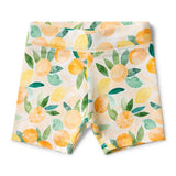 Shorts with lemon pattern on a white background