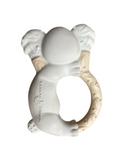 White and beige teething ring with 'Winnie the Pooh' branding on a white background