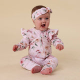 Snuggle Hunny Birds & Blooms Organic Snugglesuit Convertible Romper with Frill 6–12 Months