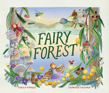 Book cover of 'Fairy Forest' with fairies, trees, and flowers.
