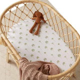Snuggle Hunny Green Palm Bassinet Sheet & Change Pad Cover | Organic Cotton