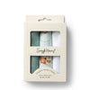 Pack of organic muslin cloths in packaging with 'Sunggle Hunny' branding.