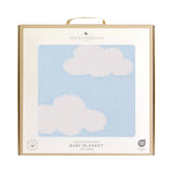 Living Textiles baby blanket packaging with cloud design