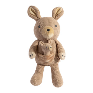 Living Textiles Kylie the Kangaroo knitted toy with pouch