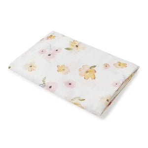 Floral-patterned fabric on a white background