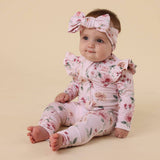 Snuggle Hunny Birds & Blooms Organic Snugglesuit Convertible Romper with Frill 6–12 Months