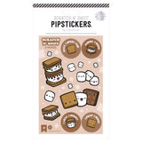 Packaging of Pipsticks Scratch 'N' Sniff stickers featuring s'mores design on a white background.
