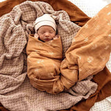 Snuggle Hunny Bronze Palm Organic Muslin Wrap | Organic Cotton Baby Swaddle