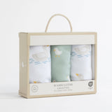 Pack of washcloths in a decorative box with a white background