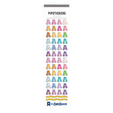 Sheet of colorful Care Bears stickers with 'PipStickers' branding on a white background.