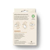 Packaging of GOTS Certified 3 Pack Muslin Cloths with illustrations and text on a beige background