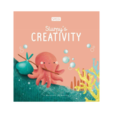 Book cover of 'Slurpy's Creativity' with an octopus and coral illustration on a pink background.