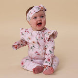Snuggle Hunny Birds & Blooms Organic Snugglesuit Convertible Romper with Frill 6–12 Months