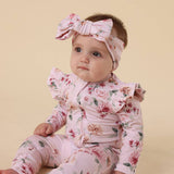 Snuggle Hunny Birds & Blooms Organic Snugglesuit Convertible Romper with Frill 6–12 Months
