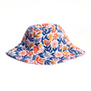 Floral patterned bucket hat on a white background