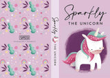 Product packaging with a unicorn design and 'SASSI' branding on a pink background.