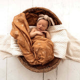 Snuggle Hunny Bronze Palm Organic Muslin Wrap | Organic Cotton Baby Swaddle