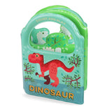 Color-changing bath book with dinosaur illustrations on a white background