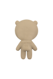 Beige silicone bear-shaped product with brand logo on a white background