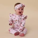 Snuggle Hunny Birds & Blooms Organic Snugglesuit Convertible Romper with Frill 6–12 Months