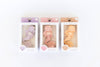Three packages of Mermaid Mavee rubber toys on a white background