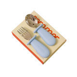 Rommer toddler cutlery set in Sky blue, designed for children's everyday mealtimes and independent eating.