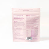 Pink package with text and nutritional information on a white background