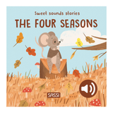 Book cover of 'The Four Seasons' with a mouse on a log and autumn elements.