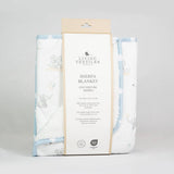 Living Textiles Sherpa blanket packaging on a gray background
