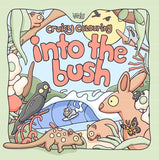 Book cover of 'Cruisy Colouring into the Bush' with cartoon animals and nature elements.