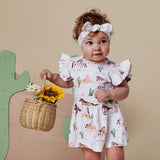 Snuggle Hunny Wild Horses Short Sleeve Organic Dress