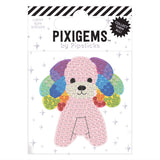 Packaged pink dog-shaped Pixigems by Pipsticks on a white background