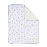 Baby blanket with animal pattern on a white background