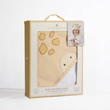 Living Textiles baby hooded towel packaging on a white background