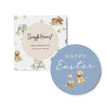 Easter milestone card with 'Snuggle Hunny' branding and 'Happy Easter' design.