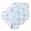 Set of baby burp cloths with airplane pattern on a light blue background