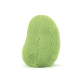 Green textured object on a white background