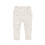 Floral-patterned baby leggings on a white background