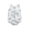 Baby romper with floral pattern on a white background